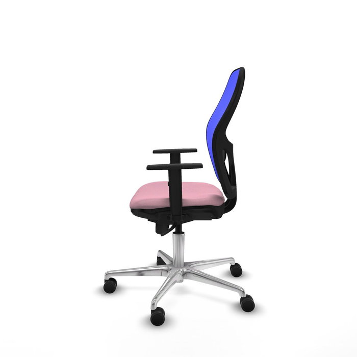 PIQUERAS Y CRESPO Silla de oficina Jorquera con mecanismo sincro, tela rosa y malla azul