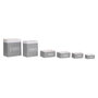 DKD Home Decor Set de 6 Cestas para la Ropa de Bambú y Poliéster Gris Oscuro