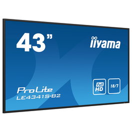 Iiyama ProLite LE4341S-B2 Monitor de Señalización Digital Full HD IPS de 108 cm (43"), 1920x1080 Pixeles, 3xHDMI, VGA, Ethernet, 18/7