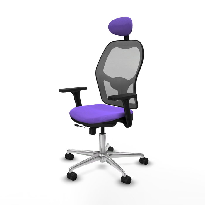PIQUERAS Y CRESPO Silla de oficina Jorquera con Mecanismo Sincro/Traslack, Tela Lila y Malla Gris