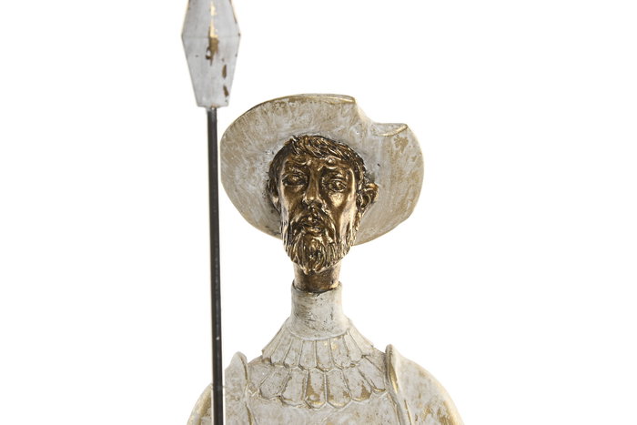 DKD Home Decor Figura de Quijote Blanco y Dorado