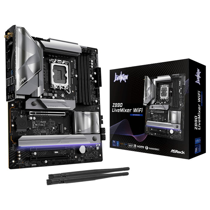 ASRock Z890 Placa Base WiFi 7, Socket LGA 1851, Intel Core Ultra, DDR5, Bluetooth 5.4 ATX ASRock Z890 Placa Base WiFi 7, Socket LGA 1851, Intel Core Ultra, DDR5, Bluetooth 5.4 ATX