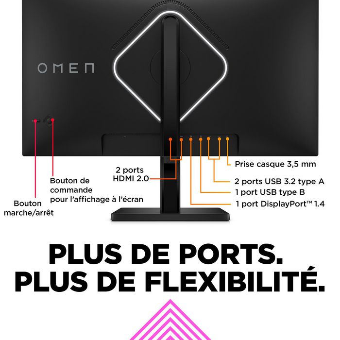 HP Omen Omen 27s Monitor Gaming 27 Pulgadas Full HD 240Hz 1ms G-Sync Compatible HDR400 Altavoces RGB