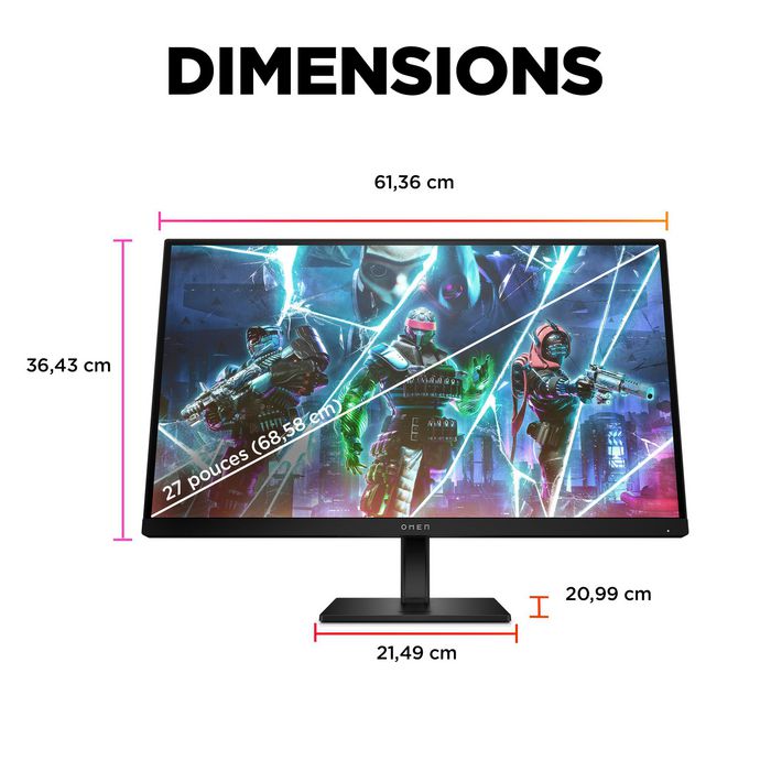 HP Omen Omen 27s Monitor Gaming 27 Pulgadas Full HD 240Hz 1ms G-Sync Compatible HDR400 Altavoces RGB