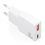 AISENS Cargador GaN 30W Ultra Delgado con USB-C y USB-A, Blanco