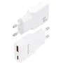 Aisens Cargador GaN 30W Ultra Delgado A110-1002 - 1 Puerto USB-C PD3.0/QC4.0 + 1 Puerto USB-A QC3.0 para Portátil, Móvil, Tablet - Blanco