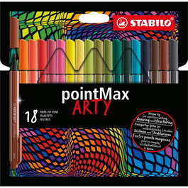 STABILO Estuche de 18 rotuladores de fibra POINTMAX ARTY LINE