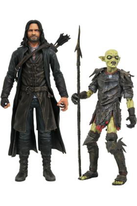 Diamond Select Toys Surtido de 6 Figuras El Señor de los Anillos Serie 3 (Aragorn y Orco de Moria)