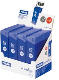 MILAN Pack de 24 cajas de minas de grafito 0,7 mm HB