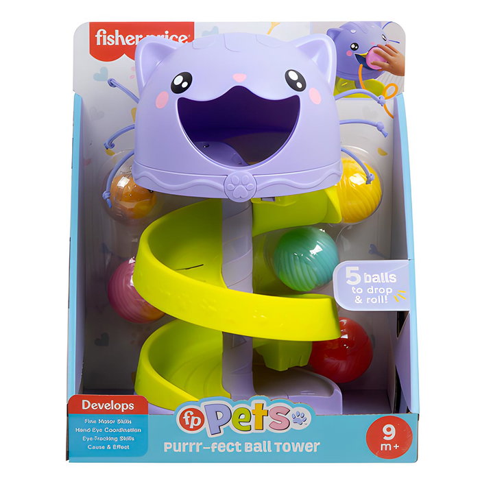 Fisher-Price Htw92 Torre Gatuna Pet Pals - Centro de Actividades y Juego de Desarrollo con Canciones en 6 Idiomas para Bebés +9 Meses