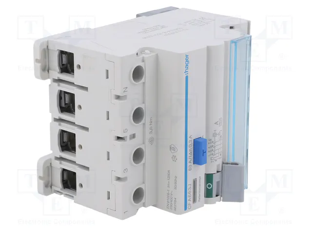 HAGER Interruptor diferencial 63A 300mA 3+N Tipo A HAGER Interruptor diferencial 63A 300mA 3+N Tipo A