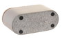 DKD Home Decor Vaso de Cemento y Bambú Mate Gris