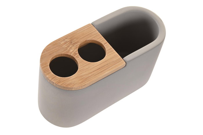 DKD Home Decor Vaso de Cemento y Bambú Mate Gris DKD Home Decor Vaso de Cemento y Bambú Mate Gris