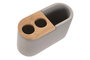 DKD Home Decor Vaso de Cemento y Bambú Mate Gris