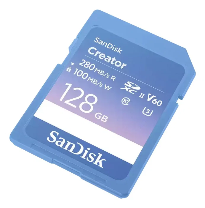 SanDisk Tarjeta de Memoria Flash Creator Pro SDXC 128 GB, UHS-II, Clase 10, V60, U3, 280 MB/s de Lectura, Ideal para Video 4K y Fotografía