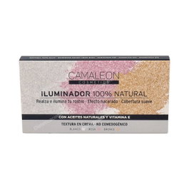 CAMALEON COSMETICS Paleta Iluminador 3 Colores 3X2,5Gr - Iluminador en Crema de Efecto Nacarado con Ingredientes Naturales para Rostro, Vegano, Apto Pieles Sensibles