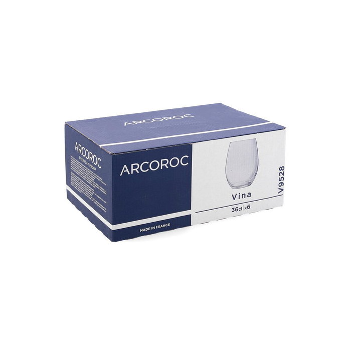 Caja 6 Vasos Altos Vidrio Eco Vina Arcoroc 36 cL