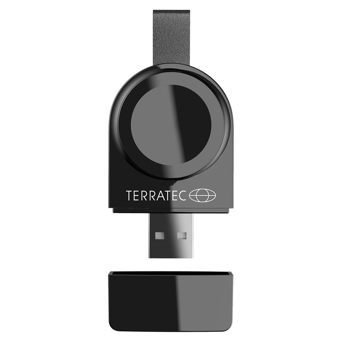 Terratec ChargeAIR Watch - Almohadilla de Carga Inductiva para Apple Watch Series 1/2/3/4 - Cargador USB Negro
