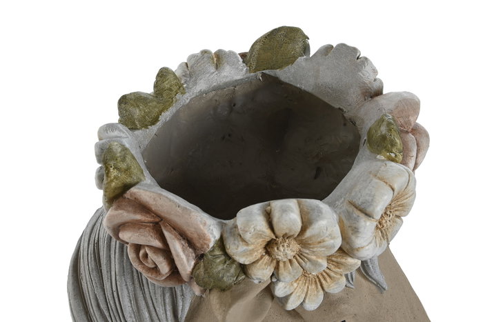 DKD Home Decor Macetero Shabby Crema Multicolor 27 x 42 x 31 cm (2 Unidades)