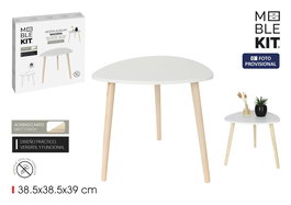 Inde Mesita Auxiliar de Madera White, 39.3 cm Alto x 39.7 cm Largo x 6 cm Ancho (6 Unidades)