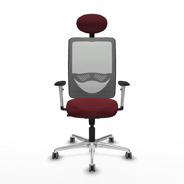 PIQUERAS Y CRESPO Silla de oficina Zulema con mecanismo Sincro, Granate y Gris PIQUERAS Y CRESPO Silla de oficina Zulema con mecanismo Sincro, Granate y Gris