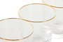 DKD Home Decor Set de 6 Vasos de Cristal Rayado Transparente y Dorado 320ml