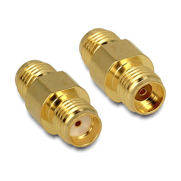 DeLOCK 88478 Adaptador Cambiador de Género SMA a SMA Oro