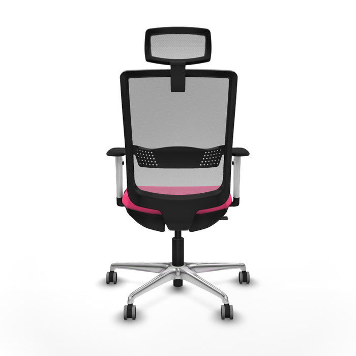 PIQUERAS Y CRESPO Silla de oficina Haches Rosa y Gris con mecanismo Sincro/Traslack