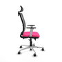 PIQUERAS Y CRESPO Silla de oficina Haches Rosa y Gris con mecanismo Sincro/Traslack