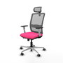 PIQUERAS Y CRESPO Silla de oficina Haches Rosa y Gris con mecanismo Sincro/Traslack