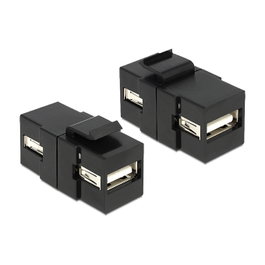 DeLOCK Módulo Keystone USB 2.0 A a USB 2.0 A 86367 Negro