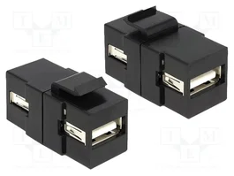 DeLOCK 86367 Módulo Keystone USB 2.0 A a USB 2.0 A Negro