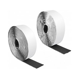DeLOCK 19094 Cinta de gancho y lazo autoadhesiva 10 m x 50 mm Negro