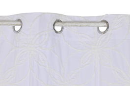 DKD Home Decor Cortina Boho Blanco Poliester 260 x 140 cm (2 Unidades) 8 Anillas