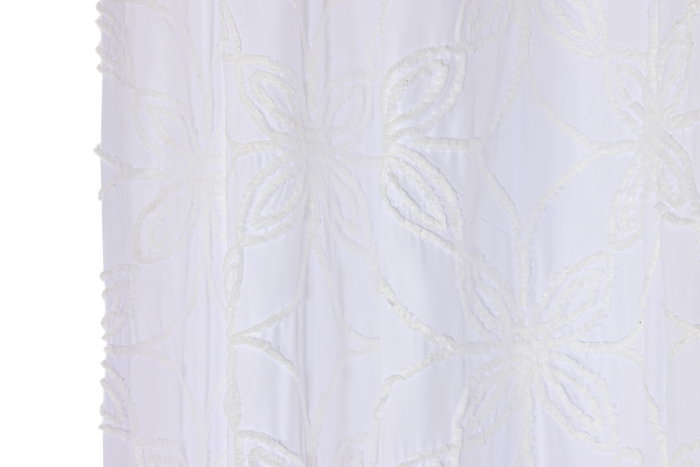 DKD Home Decor Cortina Boho Blanco Poliester 260 x 140 cm (2 Unidades) 8 Anillas