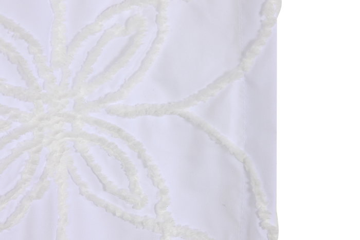 DKD Home Decor Cortina Boho Blanco Poliester 260 x 140 cm (2 Unidades) 8 Anillas