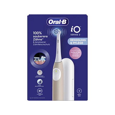 Oral-B iO Series 2 Cepillo Eléctrico Recargable - 3 Modos (Diario, Sensible, Super Sensible) con Sensor de Presión y Estuche de Viaje - Color Rosa Calm