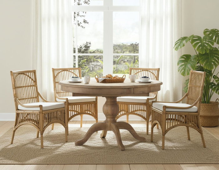 GINER Y COLOMER Mesa de comedor extensible de madera de mango