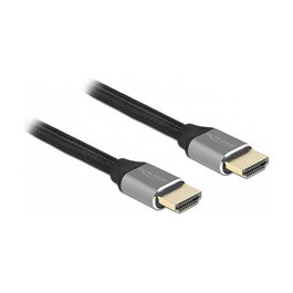 DeLOCK Cable HDMI 2.1 Certificado 8K Ultra HD 60Hz, 48 Gbps, HDR, 1m, ARC, Dolby Vision, Conectores Dorados, Color Gris