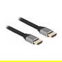 DeLOCK Cable HDMI 2.1 Certificado 8K Ultra HD 60Hz, 48 Gbps, HDR, 1m, ARC, Dolby Vision, Conectores Dorados, Color Gris