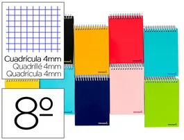 Liderpapel Cuaderno Espiral Bolsillo Octavo Apaisado Smart Tapa Blanda
