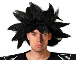 Peluca Negra Despeinada Estilo Gótico Fantástico Halloween Cosplay