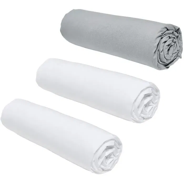 Today TOD3574641214678 Conjunto de 3 cortinas esenciales 140 x 190 cm para 2 personas 100% algodón tiza/acero