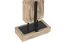 DKD Home Decor Escultura de Madera Tallada Natural Negro 10 x 129 x 15 cm Pieza Única