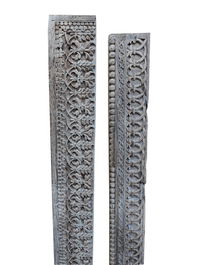 DKD Home Decor Escultura de Madera Tallada Natural Negro 10 x 129 x 15 cm Pieza Única