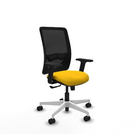 PIQUERAS Y CRESPO Silla de oficina Zulema con mecanismo Sincro, Amarillo y Negro