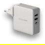RealPower DeskCharge-65 Travel Cargador de Viaje 65W Universal con Puertos USB-C y USB-A, 20V, Color Gris