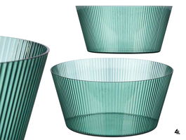 Leknes Bol Rayas Verde 4 L 25.4x12x25.4 cm (Set de 12)