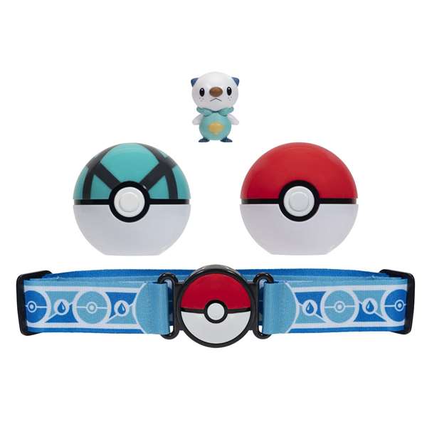 Jazwares Cinturon Pokemon Clip 'n' Go con Capacidad para 6 Pokeballs, Incluye 2 Pokeball y 1 Figura - Modelos Surtidos