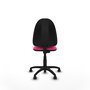 Silla de oficina Aýna con mecanismo Contacto permanente básico tapizada con Similpiel color Rosa. Equipada con Base poliamida negra, Sin brazos y Ruedas de parqué